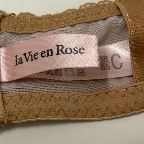 La Vie En Rose Tan Lace wired Bra, size 38C - Picture 5 of 9